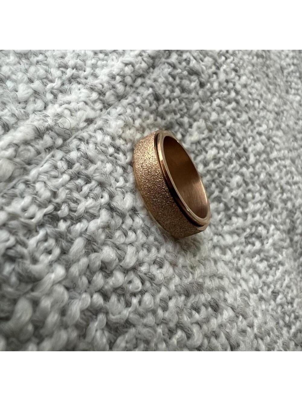 Vintage Rose Gold-Tone Sandblasted Spinner Fidget Ring
